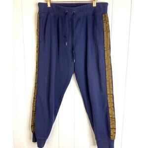 Polo Ralph Lauren Navy Blue Track Pants with Coper/Gold Military Applica  Size L